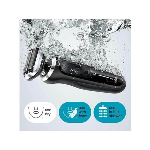 ماشین اصلاح موی صورت براون مدل 7075cc با تیغههای منعطف 360FLEX SYSTEM، تکنولوژی اسکن هوشمند مو، ضدآب، شارژ سریع 5 دقیقهای، استیشن SmartCare چهار کاره، سری خط زن مجزا و شانههای 1 تا 7 میلیمتر